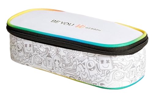 PRESTIGE & DELUXE Be You Webboh Trousse d'école ovale + cadeau porte-clé sifflet et stylo coloré, multicolore, piccolo, Classique