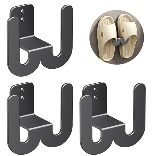 Hpamba Soporte para Zapatos De Pared, 3 Unidades, Sin Taladrar Soporte para Pantuflas Montado En La Pared Colgador Adhesivo para Puerta De Entrada, Baño, Colgador De Zapatos Zapatero Colgante