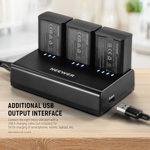 Image of NEEWER NC3-Z1 Triple Slot Battery Charger Kit for NEEWER Z2 Z1 Z760 Z880 TTL Speedlite Flash, 7.4V /2600mAh Li ion Battery, DC 8.4V /5V Output AC USB Charger with AC Power Cord (US Plug)