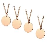 VNOX Custom Engraved Stainless Steel Circle Round Tag Disc Pendant Necklace,Inspirational Bridesmaid...