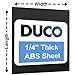 Duco USA-Made Custom Cut to Size ABS Plastic Sheets 1/4 Inch Thick - Black, Heat Moldable, Rigid, Thermoplastic ABS Boards - 1/4 Plastic Sheets for DIY Home Decor, Automotive, & Structural Crafts