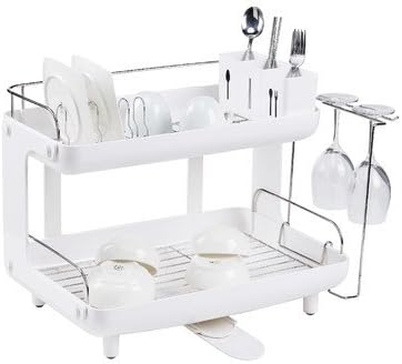 7 Piece Curved Two Story Dish Rack Set