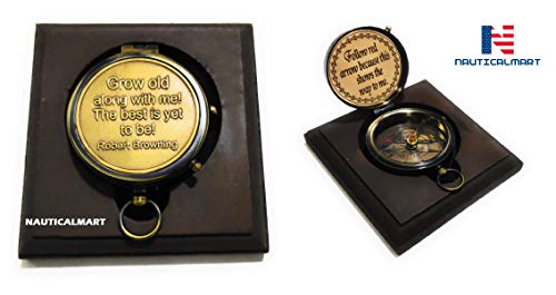 Brújula de latón grabada para regalo de graduación miniatura 4