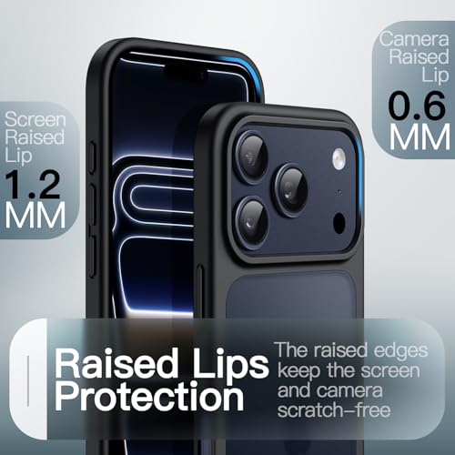 Image of JETech Matte Case for iPhone 17 Pro Max 6.9-Inch, Shockproof Military Grade Drop Protection, Frosted Translucent Back Minimalist Phone Cover, Anti-Fingerprint (Black)