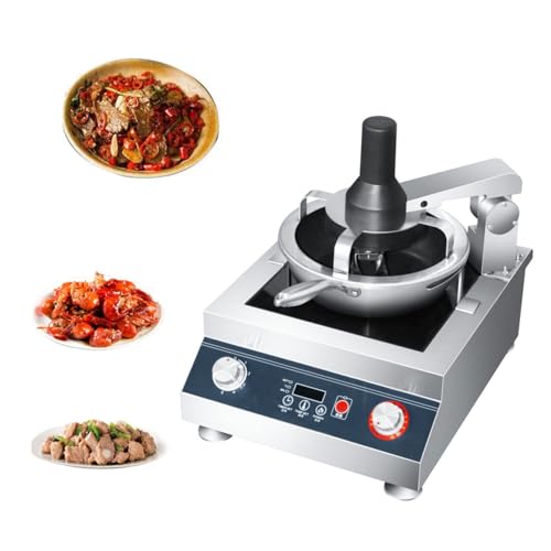 QUSYZD Máquina de Cocina automática Comercial, procesador de Alimentos Inteligente de 9 l y 5000 W con Temporizador de 24 Horas, Control de Temperatura de 60 a 260 °C, sartén antiadh,