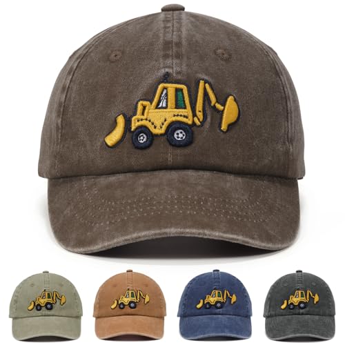 WILLPORT Embroidery Excavator Kids Baseball Cap 2-5Y Brown