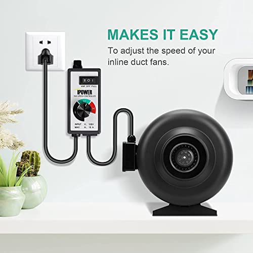 image for iPower Variable Inline Fan Speed Controller Electronic Blower Adjuster