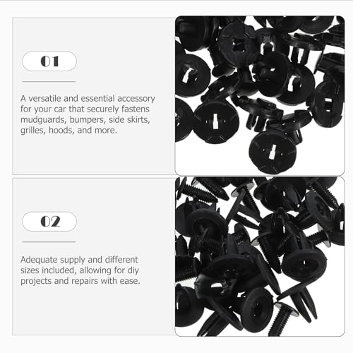 200 clips de sujeción de nylon negro para parachoques y guardabarros de coche 3