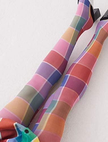 Image of Vintage 60s Printed Funky Tights for Women Y2K Tie Dye Mesh Pantyhose Skinny Body Shaping Leggings Streetwear