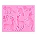 LKDQUTHM Jungle Forest Animal Fondant Silicone Mold Fox Squirrel Rabbit Raccoon Beaver Elk Sika Deer Chocolate Candy Mold For Sugar Cake Decorating Cupcake Topper Gum Paste Polymer Clay Set Of 1