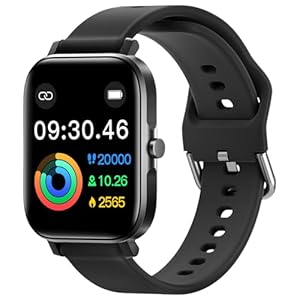 ANCwear Smartwatch for Men Women, 1.83″ Display Fitness Tracker with Heart/Sleep Tracking, IP68 Step Counter Watch with 120+ Sports Modes, Compatible with Android iOS（Black1）