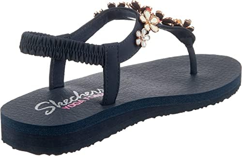 Skechers womens Meditation - GLASS Daisy - Floral Embellished Sandal Slingback, Navy Multi, 9 M US | Image 4
