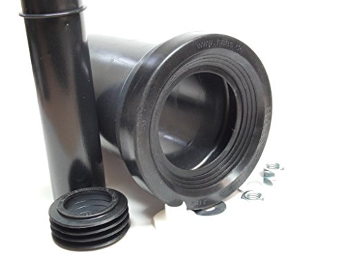 Haas - Wall WC-Anschlusssets - 180 mm Länge - mit Lippendichtung DN 90/110, weiße Kappen