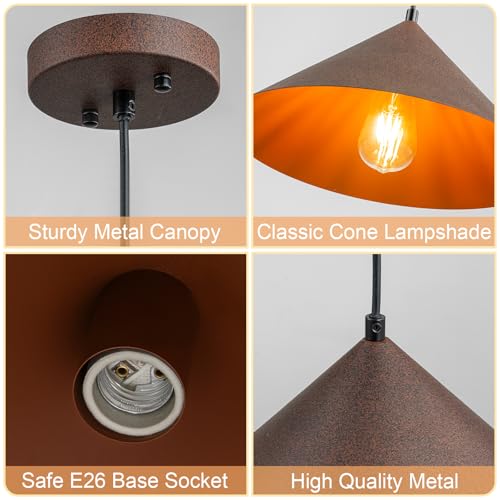 Huoku 13.78 Inch Dome Pendant Light Kitchen Island thumb #3