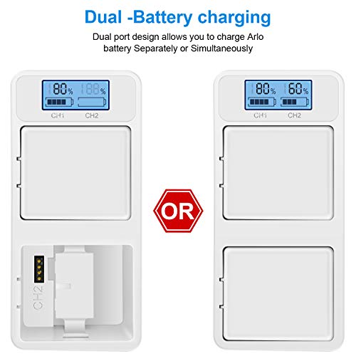 UKor Arlo Pro Batteries Charger Station, Dual Batteries Charging Dock Station for Arlo Rechargeable Battery, Arlo Pro/Pro 2(VMA4400), Arlo Go(VMA4410) Camera Batteries.