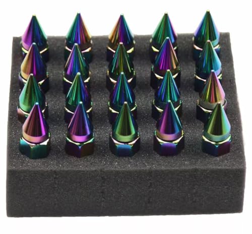 Image of M12X1.5 Spiked Nuts for Rims Aluminum Extended Tuner Lug Nuts 20PCS 60MM (Color)