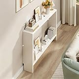 yurstcggh Mesa Consola Madera 15 cm Ancho,Mesa Consola Estrech,Estilo Industrial,Moderno,para recibidor,Entrada,Salón,Comedor,Pasillo,Dormitorio,Baño 120×15×69cm