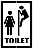 Rogue River Tactical Funny Bathroom Sign Metal Tin Sign Men Women Toilet Peaking