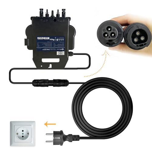 APsystems Mikrowechselrichter mit WLAN & Bluetooth, PV VDE Zertifiziert, Plug & Play Wechselrichter ideal für Balkonkraftwerk (EZ1-M 800W mit Anschlusskabel 0% MwSt)