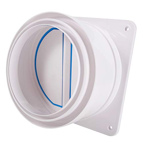 Backdraft Damper 6'', HG POWER Draft Blocker Wall Shutter Backdraft Damper Air Duct Back Check Valve HVAC Butterfly Valve for Dryer Duct Hose (Diameter: 150-180mm)