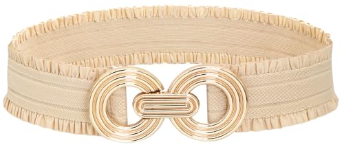 Women Wide Elastic Belts Stretchy Hollow Out Round Waist Belt for Dresses