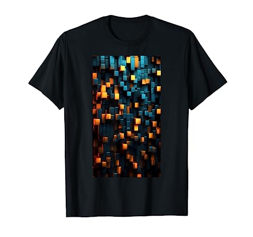 Futuristic 3D Abstract Art Geometric Shapes Pattern T-Shirt