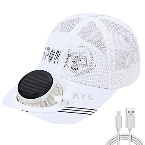 Credelin Chapeau de fan solaire à large bord, casquette de baseball pour homme avec ventilateur rechargeable, chapeau de soleil réglable à 3 vitesses pour...