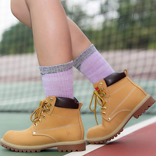 Image of YUEDGE Womens Socks Moisture Wicking Cushioned Crew Socks For Women, Performance Gym Tennis Training Athletic Socks, 5 Pairs