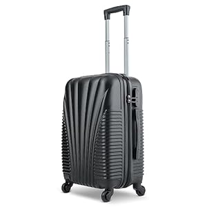 SA Products Cabin Suitcase - Hardshell Airline-Approved Luggage Bag for Travel - Cabin Bag with Inner Pockets, Extendable Top Handle, Side Handle, 4 Spinner Wheels, Lock - 55x22x38cm, 35L, Black