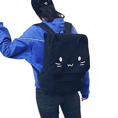 Alextry: Mochila de lona para mujer  diseño de gato rosa