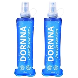 DORNNA® â 2X1 Soft Flask, Botella de Hidratación BPA FREE para Running, Bolsa de Hidratación Deportiva, Botella de Agua Reutilizable Muy Resistente. (500ML – 2 UDS)