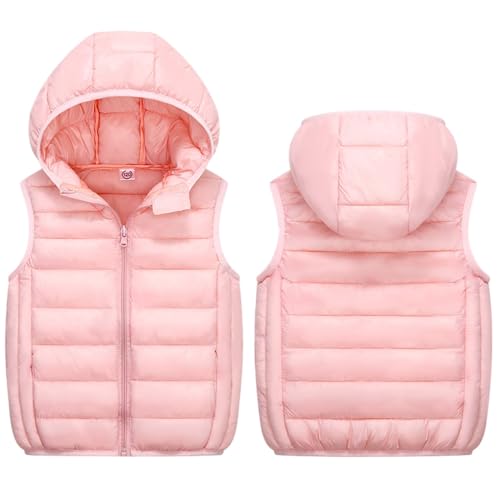 Boys Girls Puffer Vest Kids Basic Solid Sleeveless Hooded Down Jacket Quilted Zipper Waistcoat Fall Winter Outerwear2