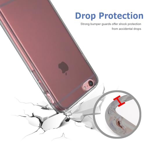 Image of TENOC Phone Case Compatible with iPhone 6 Plus & iPhone 6s Plus, Gray Case Clear Shockproof Protective Bumper Slim Cover for 5.5 Inch