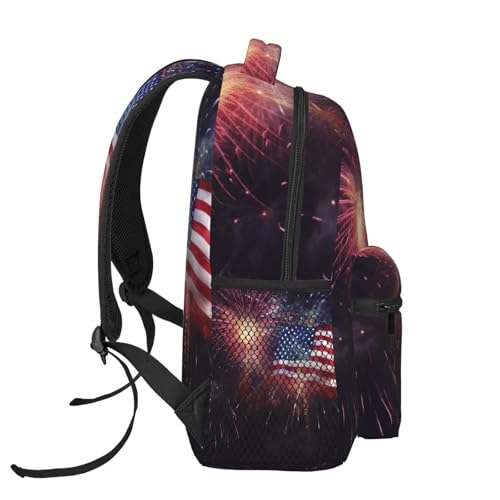 Sac à dos décontracté motif feu d'artifice pour ordinateur portable - 3