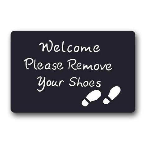 ZMvise Flannel Carpet Custom Washable Door Mat Welcome Please Remove Your Shoes Indoor Outdoor Decor Rug Doormat 15.7x 23.6inch Cover