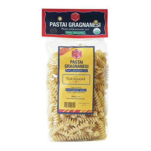 Tortiglioni Fusilli Organic Italian Pasta di Gragnano | I.G.P. Protected | 17.6 Ounce | 500 Gram | Pack of 4
