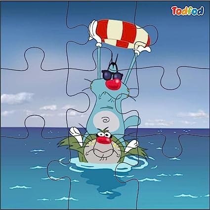 TodFod 6-in-1 Wooden Jigsaw Puzzle for Kids 3-8 Years | 54 Pieces Cartoon Oggy Cockroach Puzzle Set | Educational Learning Toy, Brain Booster, IQ Development Activity Game for Toddlers Boys Girls Gift 1