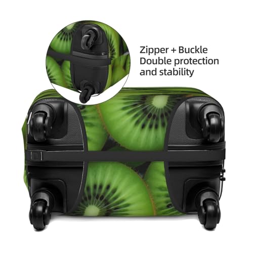 Travel Luggage Cover Slices of Fresh Ripe Green Kiwi Spandex Suitcase Protector Washable Baggage Covers Fashion Elastic Scratch-Resistant Luggage Cover Protector Fits 18-32 Inch Luggage2