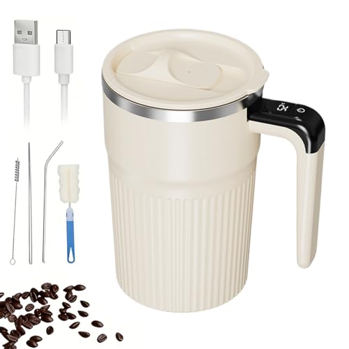 Generico Con agitador automático | Copa con agitador automático recargable de 400 ml – Tapa eléctrica portátil para copa | para leche de soja, hogar, viajes, oficina, escuela y
