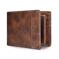 Swallowmall Leather Wallet for Men, Bifold Wallets Men Genuine Leather RFID Blocking Men's Wallet with 1 ID Windows 15 Card Slots
