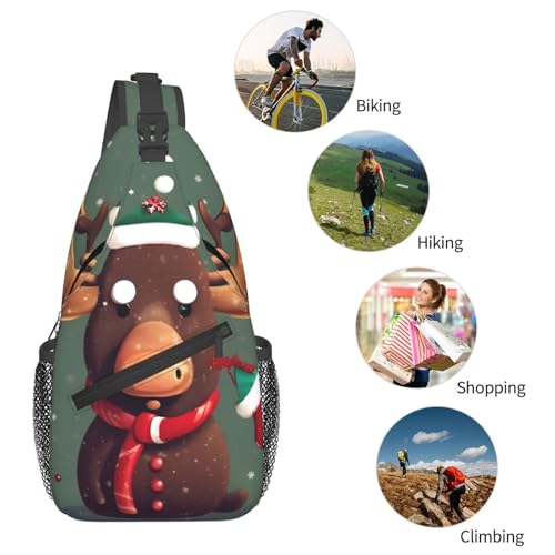Mochila Bandolera con Estampado de Alce Navideño Unisex miniatura 6