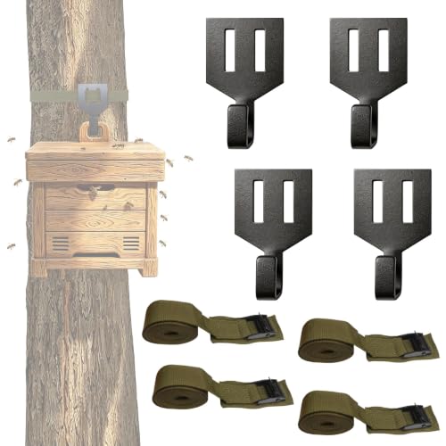 Hxszk 2 Pack Swarm Trap Hanger 3mm Heavy Duty Alloy Steel Hook 250Lbs Capacity Teflon Coated Beekeeping Supplies for Swarm Commander Lure Bee Swarm Trap