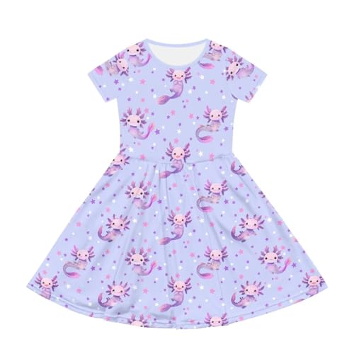 Image of Short Sleeve Dress for Girls with Pockets Cute Toddler Girl Clothes Summer 2-12