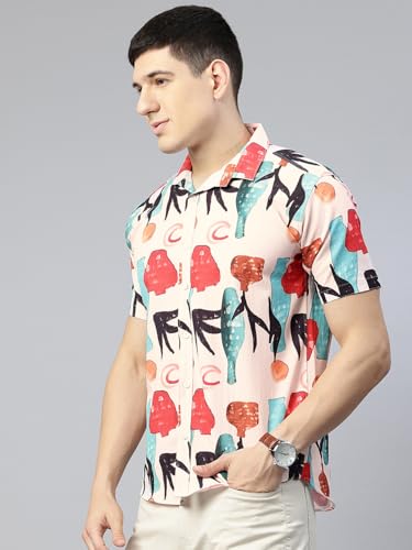 Image of Luxrio Casual Printed Textured Fabric Shirt for Men Regular Fit Cotton Blend