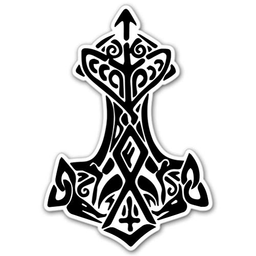 Thors Hammer Vinyl Sticker - Car Phone Helmet - Select Size
