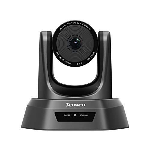 Tenveo Webcam PTZ 3X Zoom Optique, Caméra de Conférence Full HD 1080P, Caméra de Visioconférence USB, pour Réunions d'affaires Compatible avec Zoom, Skype, OBS et Microsoft Lync Cover