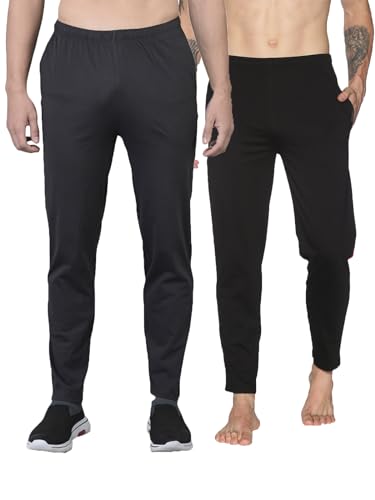 Image of Dollar Cotton Rich Fabric Solid Men's Track Pant | Contrast net Folding | One Side Zipper Pocket with Label Branding | Self Waistband with Drawcord | Wide Array of Attractive Colours