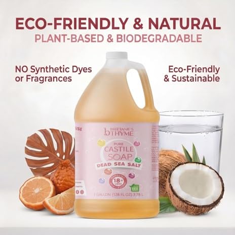 Brittanie's Pure Organic Castile Liquid Olive Oil Soap Refill, Dead Sea Salt, 1 Gallon | Face, Body Wash, Dishes, Pets & Laundry | Vegan & Gluten Free Non-GMO - Image 5