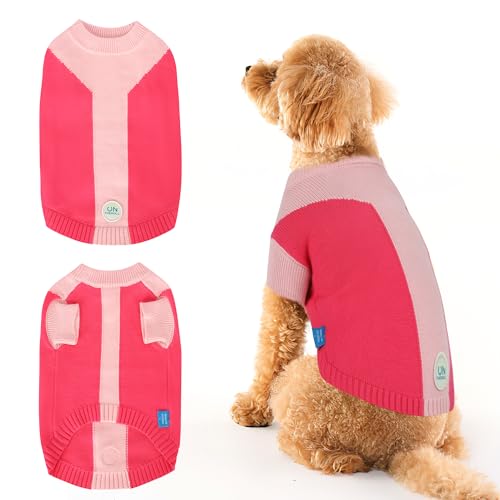 On The Roll,Round Neck Pullover Dog Sweater, Pet Sweaters for Dogs,Knitwear Dog Clothes,Pet Clothing,Suitable for Various Seasons and Types of Dogs,(Pink Group, Size S)