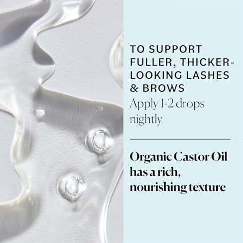Organic Castor Oil By Sky Organics, Cold-Pressed, 100% Pure, Hexane-Free Castor Oil - Dry Skin, Hair Growth, Eyelashes growth and eyebrows growth- Caster Oil Lash Enhancer with Mascara Brushes (30ml)